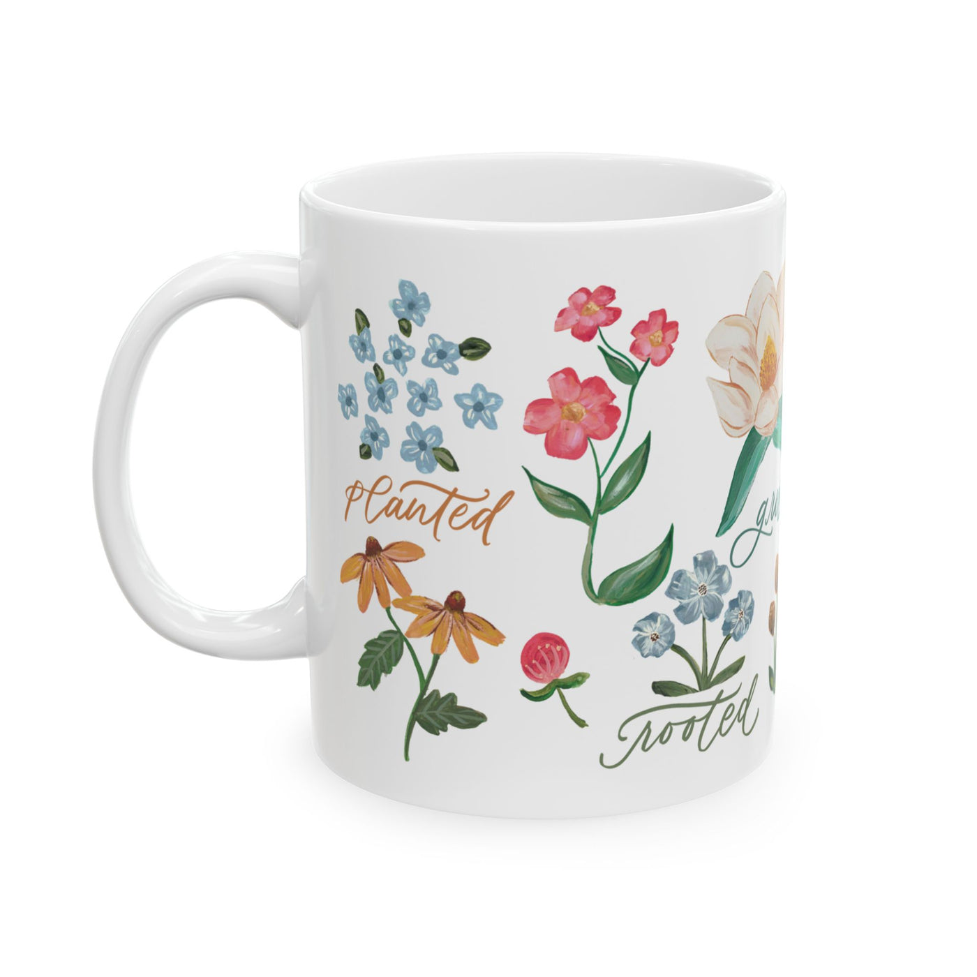 Floral Wrap-Around Coffee Mug