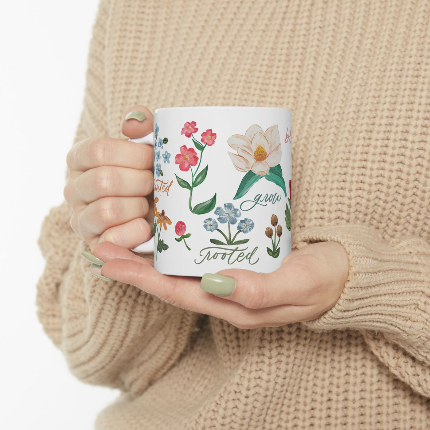 Floral Wrap-Around Coffee Mug