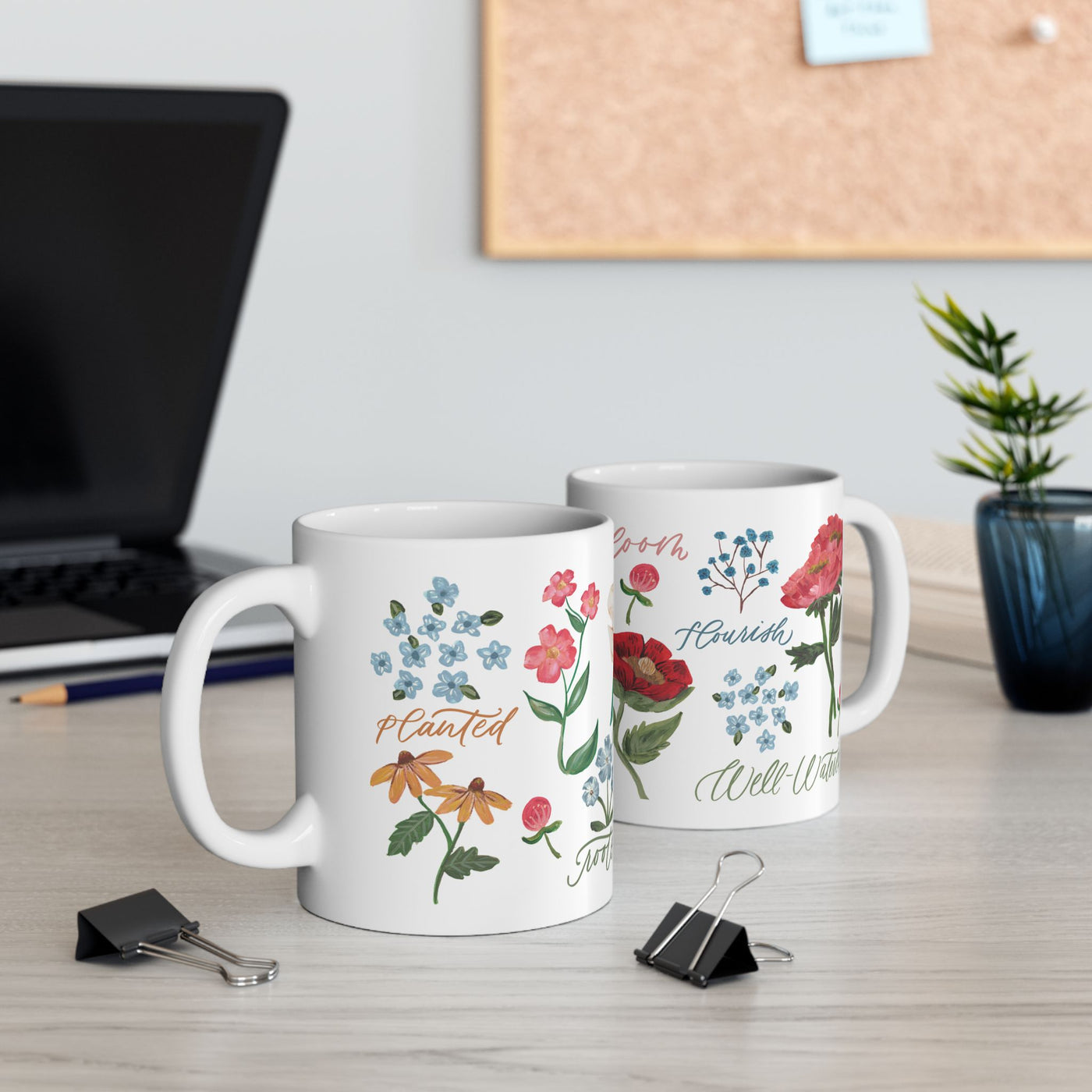 Floral Wrap-Around Coffee Mug