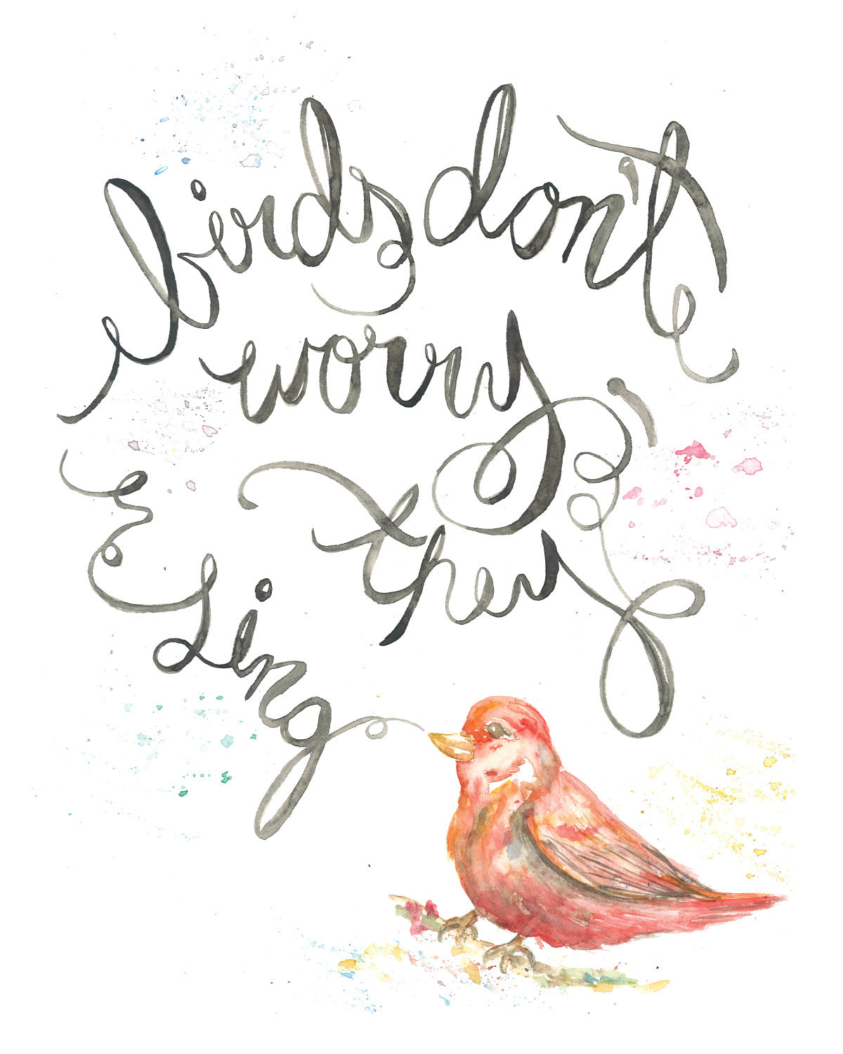 Birds Don't Worry Art Print [PDF Download]